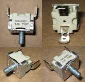 Термопредохранитель (духовка) 10A 400V T300 с креплением "под винт" (Electrolux 3302081108 с 3427532