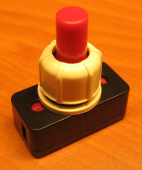 Кнопка PBS-17A-2 on-off красный (кнопка БРА) (с фиксацией)