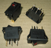 Рокерный переключатель IRS-101E-4C on-off черный (20A/125V, 15A/250V AC)