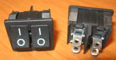 Рокерный переключатель MRS-2101(A) on-off черный (6A/250VAC, 10A/125VAC DPDT 4P)