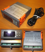 Терморегулятор электронный STC-8080A+ с 1 датчиком L=2m, t* от -40 до +50*С, 10A/220V (контакты №№: компрессор 1-2-норм. откр. 2-3-норм. закр., разморозка 4-5 - норм. откр. 5-6 - норм. 8-9 - датчик NTC , 10-11-питание)