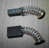 Щетка угольная 6х11х16 пружина-пятак (Энергомаш 2,3 Kwt) (2х сторонний паз, пружина, квадратный пята