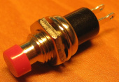 Кнопка PBS-10C-2 on-(off) красный AC 125V 3A AC250V 1A (META2 ROD) (без фиксации)
