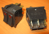 Рокерный переключатель IRS-2101E-1C on-off черный (20A/125V, 15A/250V AC) T120