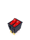 Переключатель двухклавишный (рокерный) KCD3 ON-OFF 10A/250V красный