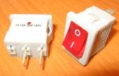 Рокерный переключатель YSR11-11 On-Off красный (10/15A 250/125V)
