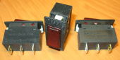 Рокерный переключатель YST-03/N-short On-Off с индикацией, красный (16A/250V)