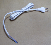 Сетевой шнур 1,8м, сечение 2х0,5 (белый) (112901)