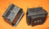 Рокерный переключатель RS-203-1C on-off-on черный (20A/125VAC, 15A250VAC DPDT 6P)