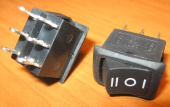 Рокерный переключатель MRS-203-3 on-off-on черный (DPDT 6P, 6A 125VAC 3A250VAC)