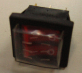 Рокерный переключатель 2-й T120 15A (широкая, водонагреватель, с защитным колпачком, с подсветкой,) (SpT 050176)