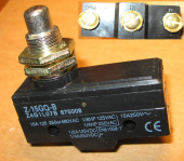 Микропереключатель Z-15GQ-B 15A/250VAC (вз. LXW5-11M 15A/250VAC)