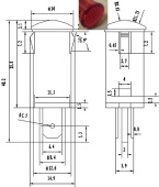 Индикатор (Лампочка неоновая в корпусе) A-23 (красный) D=12,6мм (110602)