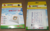 Пылесборники OZONE microne M-43 для пылесоса ETA синтетические (5 шт.)