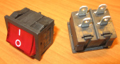 Рокерный переключатель MIRS-201(A)-4C on-off красный (6A/250V, 10A/125V AC)