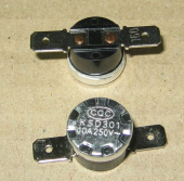 Термостат KSD301 t - 160*С, тип "W/O BHL", NA - контакты Нормально РАЗОМКНУТЫ !!!, W/O BHL без фланц