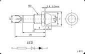 Индикатор (Лампочка светодиодная в корпусе) L-615-R 220v (8mm) (красный) (58399)