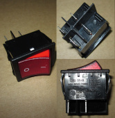 Рокерный переключатель SR13N2 черный / красный on-off (16A / 250V)