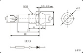 Индикатор (Лампочка светодиодная в корпусе) L-616-R 220v (10mm) (красный) (58409)