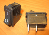 Рокерный переключатель RS-101-16C on-off черный (15A/250VAC, 20A/125VAC T120)