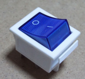 Рокерный переключатель KCD4 On-Off (синий) 16A 250V (для мясорубки РОТОР)