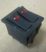 Рокерный переключатель KCD3-2201-C B/6P on-off 250V/15A точечная подсветка