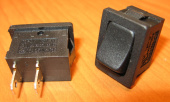 Рокерный переключатель YSR10-11 On-Off черный (10/15A 250/125VAC) (без фиксации)