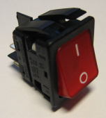 Рокерный переключатель C6053AL-NAE (1-й, 20А с подсветкой, красный) (Arcolectric)