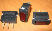 Рокерный переключатель YST-03/N-long On-Off с индикацией, красный (16A/250V)