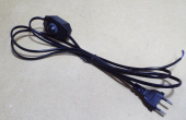 Сетевой шнур 2м, сечение 2х0,75 с диммером (черный) 