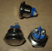 Кнопка антивандальная PBS-28B-2 OFF-(ON) (без фиксации) D-16 mm металл