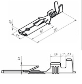 Контакт штыревой 6,3 мм (Клемма "папа", латунь луженая)