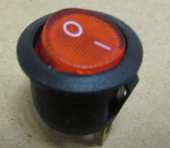 Рокерный переключатель KCD1-101N-5-C3-R/3P on-off (круглая,цвет красный)