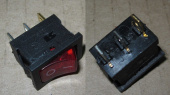 Рокерный переключатель KCD1-101N-C3 R/3P on-off (квадратная,цвет красный)