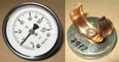 Термометр биметалический ТБТ 0-120 *C (стрелочный) на трубу (d 40-60мм) (10125160/111110/0012779, ПОЛЬША) (01051108)