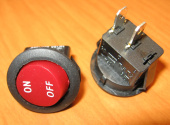 Рокерный переключатель YSR14-11 On-Off без индикации, красный (10/15A 250/125V)