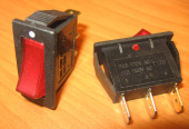 Рокерный переключатель IRS-101-2C on-on красный (15A / 250V AC)