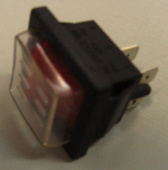 Рокерный переключатель 1-й T85 16A (широкий, водонагреватель, с защитным колпачком, с подсветкой,) (