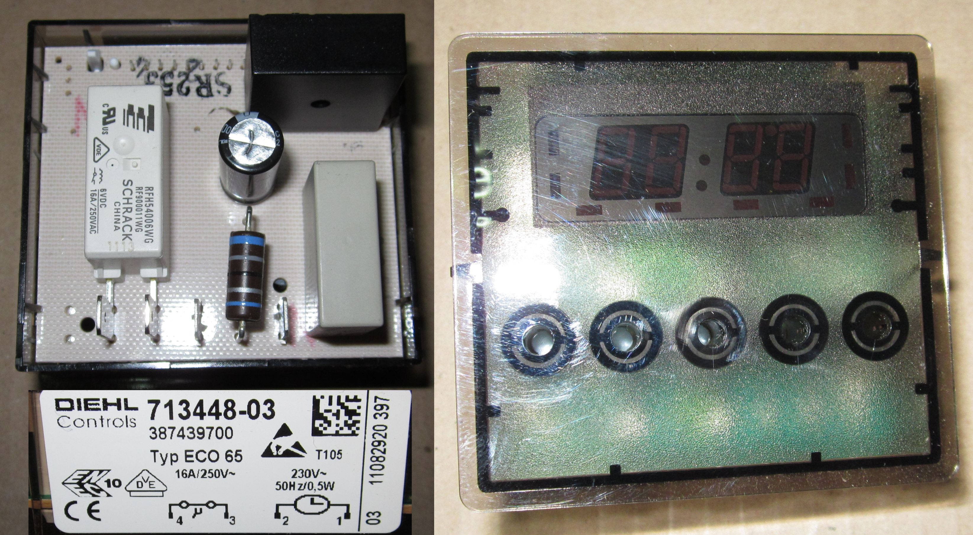 Electrolux / Zanussi таймер эл. "DIEHL" 713448-03 Type ECO 65 16A/250V (плиты Electrolux / Zanussi) 