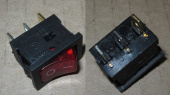 Рокерный переключатель KCD1-101N-5-C3-R/3P on-off (квадратная,цвет красный)