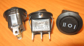 Рокерный переключатель RS-103-8C on-off-on черный (13A/125VAC, 6.5A/250VAC)