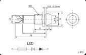Индикатор (Лампочка светодиодная в корпусе) L-615-G 220v (8mm) (зеленый)
