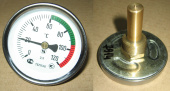 Термометр биметалический ТБТ 0-120 *C (стрелочный) с латунной съёмной гильзой 1/2" (01051110)